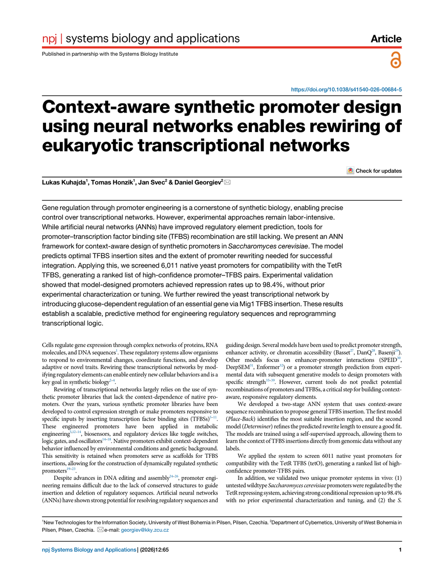 Portrait preview of the first page of the synthetic promoter paper