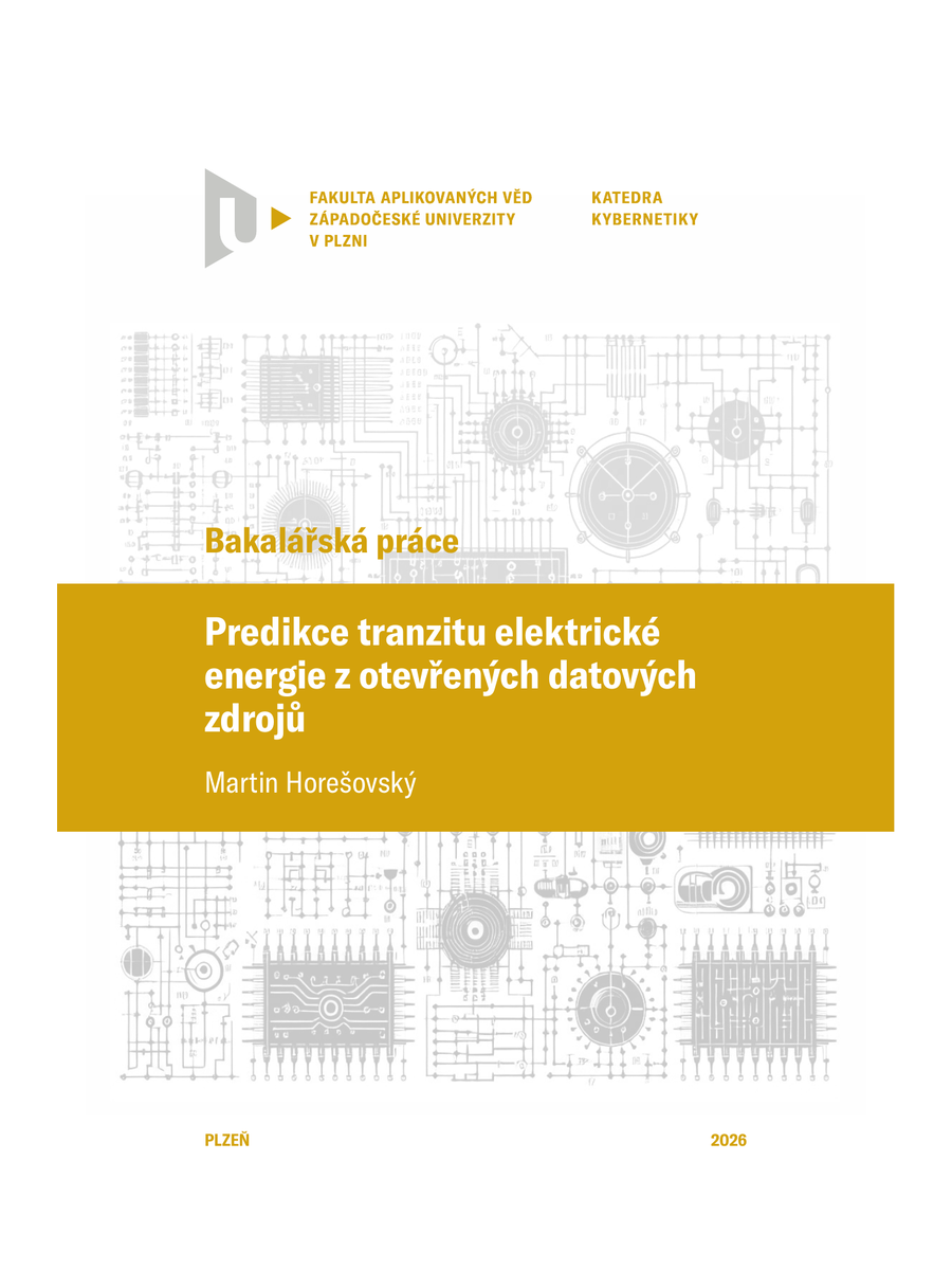 Portrait preview of the first page of Martin Horešovský's bachelor thesis