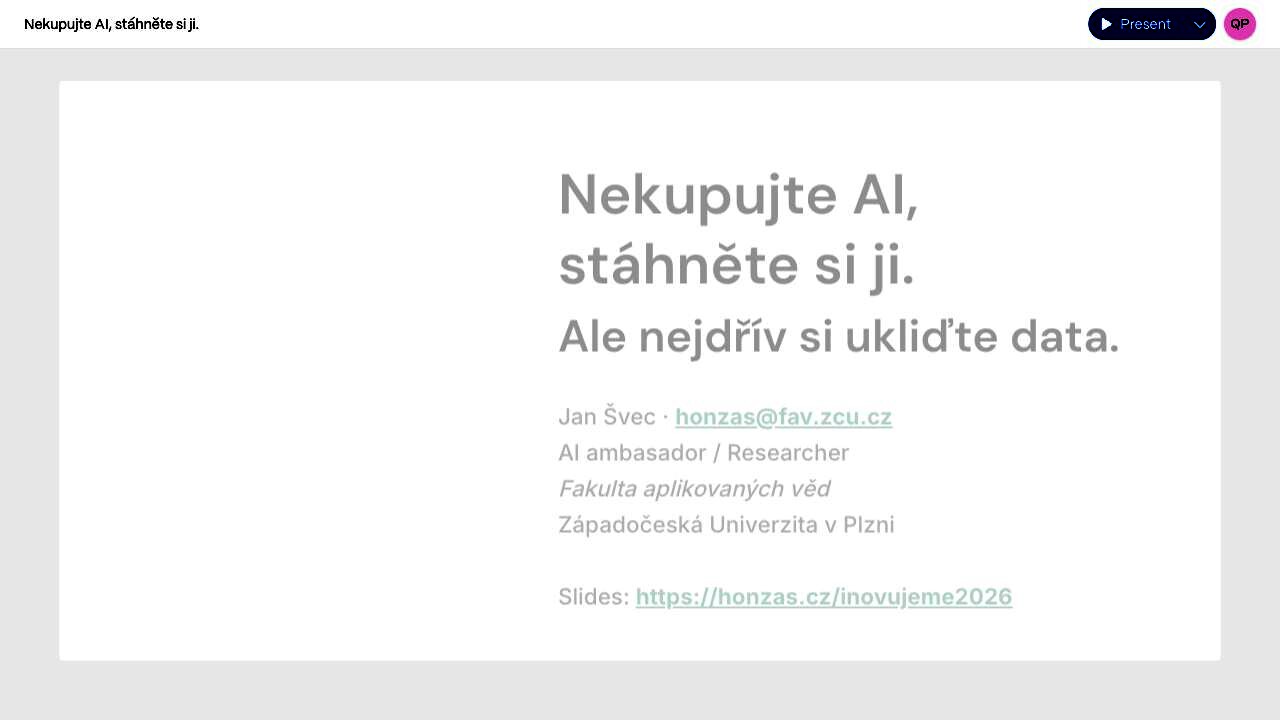 Title slide reading Do not buy AI, download it, but clean up your data first